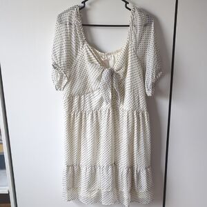 Elegant White Polka Dot Dress